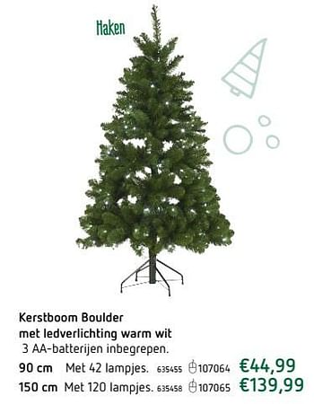 Promotions Kerstboom boulder met ledverlichting warm wit - Produit maison - Dreamland - Valide de 23/11/2017 à 25/12/2017 chez Dreamland