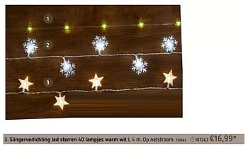 Promoties Slingerverlichting led sterren 40 lampjes warm wit - Huismerk - Dreamland - Geldig van 23/11/2017 tot 25/12/2017 bij Dreamland