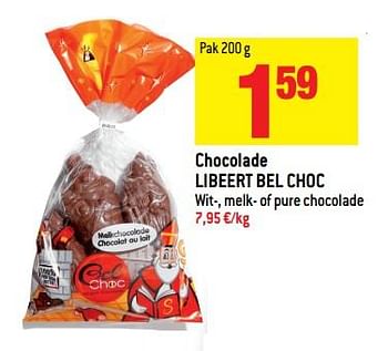 Promoties Chocolade libeert bel choc wit-, melk- of pure chocolade - Belchoc - Geldig van 22/11/2017 tot 28/11/2017 bij Match