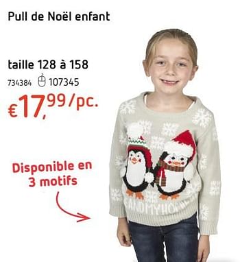 Promoties Pull de noël enfant - Huismerk - Dreamland - Geldig van 23/11/2017 tot 25/12/2017 bij Dreamland