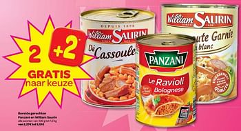 Promoties Bereide gerechten panzani en william saurin - Huismerk - Carrefour  - Geldig van 22/11/2017 tot 28/11/2017 bij Carrefour