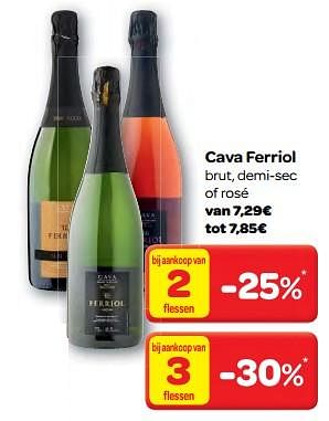Promoties Cava ferriol - Schuimwijnen - Geldig van 22/11/2017 tot 04/12/2017 bij Carrefour