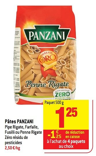 Promoties Pâtes panzani - Panzani - Geldig van 22/11/2017 tot 28/11/2017 bij Match