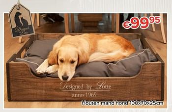 Promoties Houten mand hond - Huismerk - Euroshop - Geldig van 24/11/2017 tot 31/12/2017 bij Euro Shop