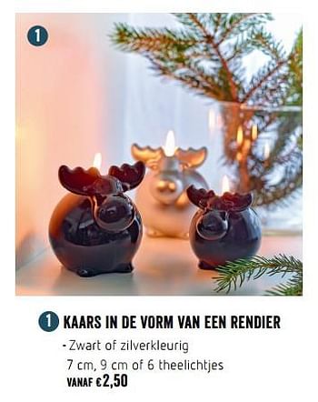 Promoties Kaars in de vorm van een rendier - Huismerk - Delhaize - Geldig van 23/11/2017 tot 29/11/2017 bij Delhaize