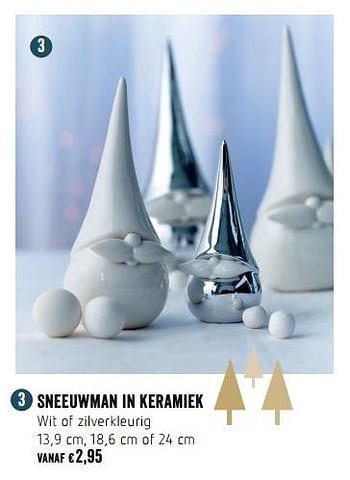 Promoties Sneeuwman in keramiek - Huismerk - Delhaize - Geldig van 23/11/2017 tot 29/11/2017 bij Delhaize