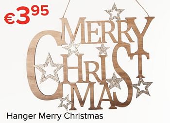 Promoties Hanger merry christmas - Huismerk - Euroshop - Geldig van 24/11/2017 tot 31/12/2017 bij Euro Shop