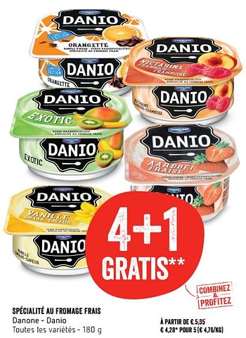 Promotions Spécialité au fromage frais danone - danio - Danone - Valide de 23/11/2017 à 29/11/2017 chez Delhaize
