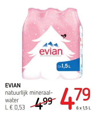 Promoties Evian natuurlijk mineraalwater - Evian - Geldig van 30/11/2017 tot 13/12/2017 bij Spar (Colruytgroup)