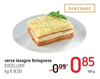 Promoties Verse lasagne bolognese excellent - Excellent - Geldig van 30/11/2017 tot 13/12/2017 bij Spar (Colruytgroup)