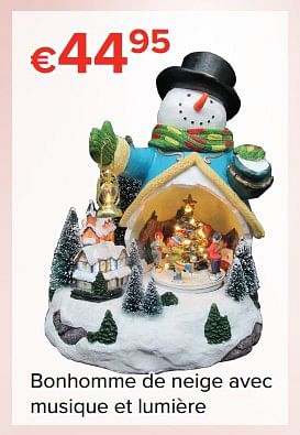 Promotions Bonhomme de neige avec musique et lumière - Produit Maison - Euroshop - Valide de 24/11/2017 à 31/12/2017 chez Euro Shop