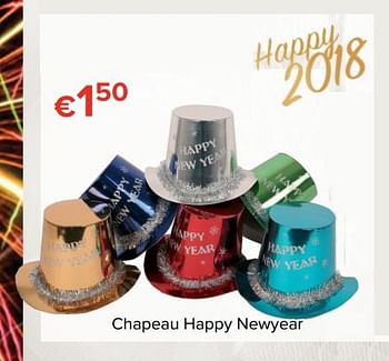 Promotions Chapeau happy newyear - Produit Maison - Euroshop - Valide de 24/11/2017 à 31/12/2017 chez Euro Shop