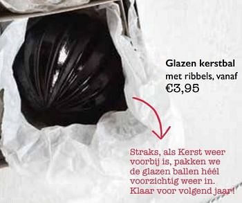 Promoties Glazen kerstbal met ribbels - Huismerk - Dille & Kamille - Geldig van 01/11/2017 tot 31/03/2018 bij Dille & Kamille