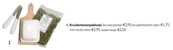 Promoties Kruidenboterpakketje serveerplankje - Huismerk - Dille & Kamille - Geldig van 01/11/2017 tot 31/03/2018 bij Dille & Kamille