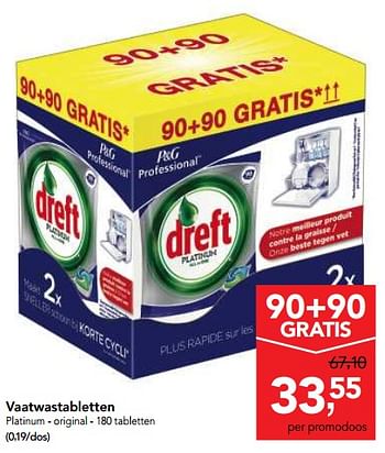 Promoties Vaatwastabletten platinum original - Dreft - Geldig van 29/11/2017 tot 12/12/2017 bij Makro