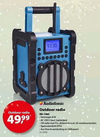 Promoties Audiosonic outdoor radio rd-1583 - Audiosonic - Geldig van 29/11/2017 tot 04/12/2017 bij Gamma