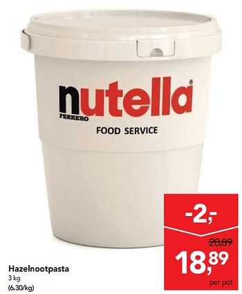 Promoties Nutella hazelnootpasta - Nutella - Geldig van 29/11/2017 tot 12/12/2017 bij Makro