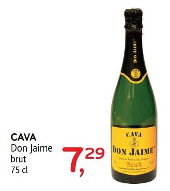 Promotions Cava don jaime brut - Mousseux - Valide de 29/11/2017 à 12/12/2017 chez Alvo