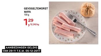 Promoties Gevogelteworst maya - Huismerk - Alvo - Geldig van 29/11/2017 tot 05/12/2017 bij Alvo