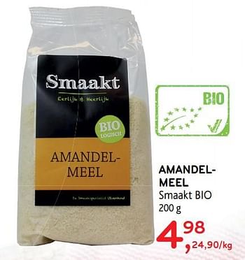 Promoties Amandelmeel smaakt bio - Smaakt - Geldig van 29/11/2017 tot 12/12/2017 bij Alvo