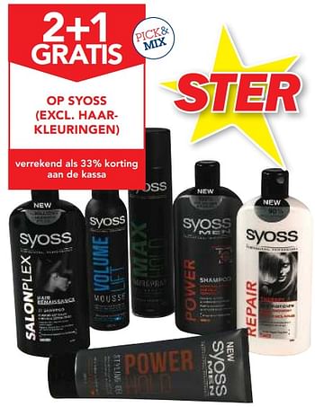 Promoties 2+1 gratis op syoss - Syoss - Geldig van 29/11/2017 tot 12/12/2017 bij Makro