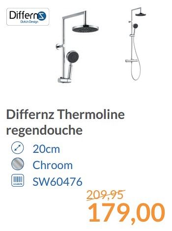Promoties Differnz thermoline regendouche - Differnz - Geldig van 01/12/2017 tot 31/12/2017 bij Sanitairwinkel
