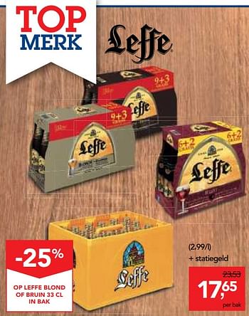 Promoties Leffe blond of bruin - Leffe - Geldig van 29/11/2017 tot 12/12/2017 bij Makro