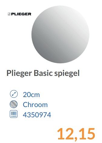 Promoties Plieger basic spiegel - Plieger - Geldig van 01/12/2017 tot 31/12/2017 bij Sanitairwinkel