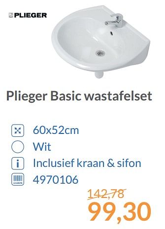 Promoties Plieger basic wastafelset - Plieger - Geldig van 01/12/2017 tot 31/12/2017 bij Sanitairwinkel