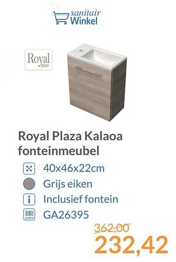 Promoties Royal plaza kalaoa fonteinmeubel - Royal Plaza - Geldig van 01/12/2017 tot 31/12/2017 bij Sanitairwinkel