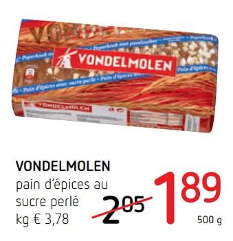 Promotions Vondelmolen pain d`épices au sucre perlé - Vondelmolen - Valide de 30/11/2017 à 13/12/2017 chez Spar (Colruytgroup)