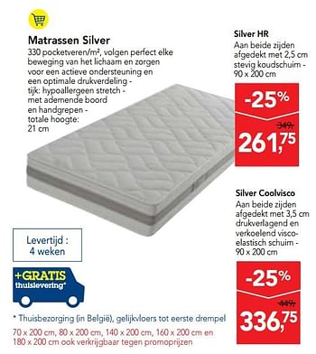 Promoties Matrassen silver hr - Huismerk - Makro - Geldig van 29/11/2017 tot 12/12/2017 bij Makro