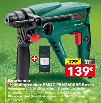 Promotions Boorhamer + leidingzoeker pmd7 pbh2600re bosch - Bosch - Valide de 05/12/2017 à 01/01/2018 chez BricoPlanit