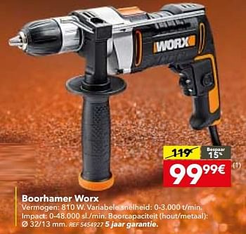 Promoties Boorhamer worx - Worx - Geldig van 05/12/2017 tot 01/01/2018 bij BricoPlanit