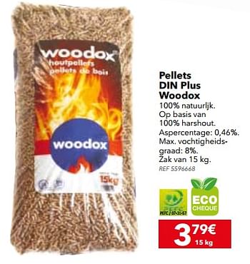 Promoties Pellets din plus woodox - Woodox - Geldig van 05/12/2017 tot 01/01/2018 bij BricoPlanit