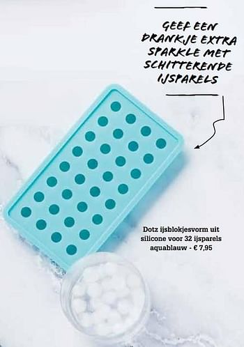 Promoties Dotz ijsblokjesvorm uit silicone voor 32 ijsparels aquablauw - Dotz - Geldig van 27/11/2017 tot 31/12/2017 bij ShopWillems