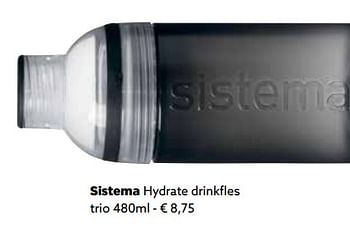 Promoties Sistema hydrate drinkfles trio - Sistema - Geldig van 27/11/2017 tot 31/12/2017 bij ShopWillems