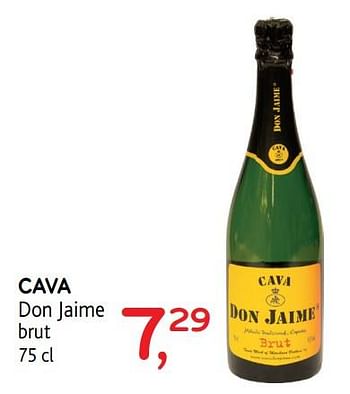 Promoties Cava don jaime brut - Schuimwijnen - Geldig van 29/11/2017 tot 12/12/2017 bij Alvo