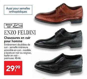 Promotions Chaussures en cuir pour homme - Enzo Feldini - Valide de 29/11/2017 à 12/12/2017 chez Makro