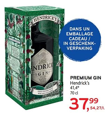 Promotions Premium gin hendrick`s - Hendrick's - Valide de 29/11/2017 à 12/12/2017 chez Alvo