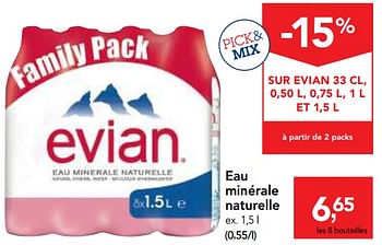 Promotions Eau minérale naturelle - Evian - Valide de 29/11/2017 à 12/12/2017 chez Makro