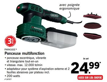 Promotion Lidl Ponceuse Multifonction Parkside Bricolage Valide Jusqua 4 Promobutler