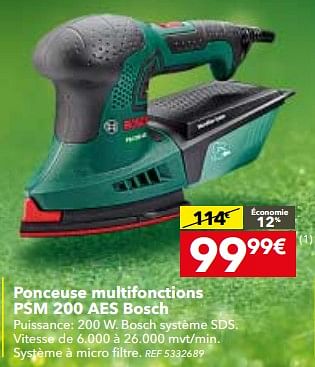 Promotions Ponceuse multifonctions psm 200 aes bosch - Bosch - Valide de 05/12/2017 à 01/01/2018 chez BricoPlanit