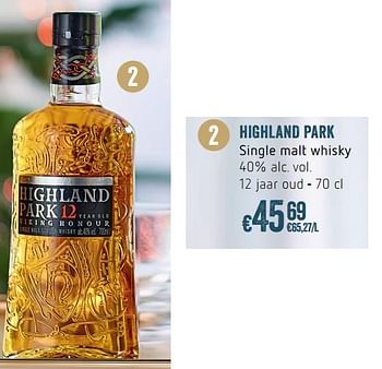 Promoties Highland park single malt whisky - Highland Park - Geldig van 23/11/2017 tot 03/01/2018 bij Delhaize