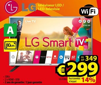 Promoties Lg téviseur led - led-televisie 32lj590u - LG - Geldig van 01/12/2017 tot 31/12/2017 bij ElectroStock