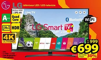 Promotions Lg téviseur led - led-televisie 55uj635v - LG - Valide de 01/12/2017 à 31/12/2017 chez ElectroStock