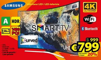 Promoties Samsung téviseur led - led-televisie ue55mu6220 - Samsung - Geldig van 01/12/2017 tot 31/12/2017 bij ElectroStock