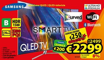 Promoties Samsung téviseur qled - qled-televisie qe55q7c - Samsung - Geldig van 01/12/2017 tot 31/12/2017 bij ElectroStock