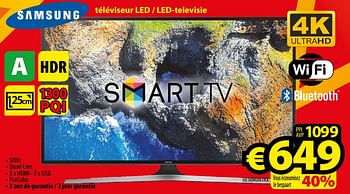 Promotions Samsung téviseur led - led-televisie ue50mu61xx - Samsung - Valide de 01/12/2017 à 31/12/2017 chez ElectroStock