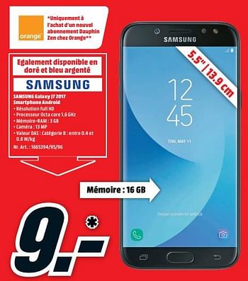 promotion Media Markt: Samsung galaxy j7 2017 smartphone ...